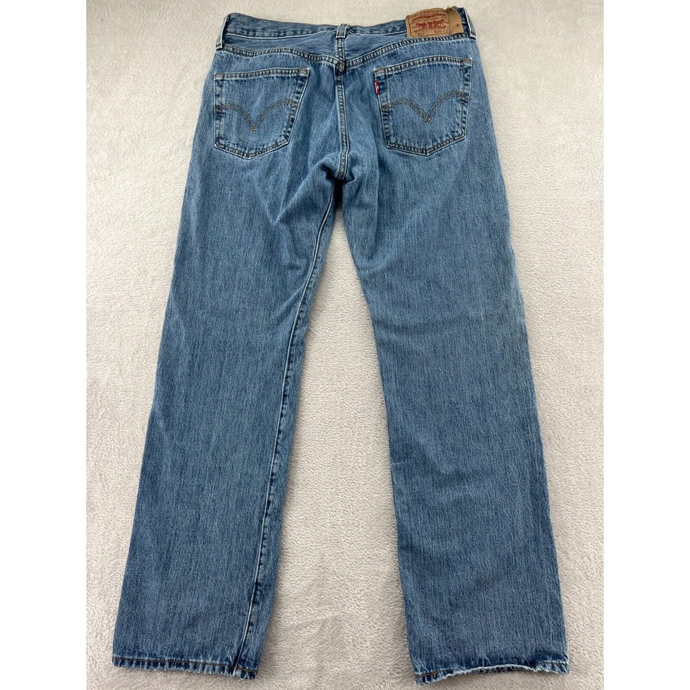 VTG Levis 501 Jeans Mens Sz 36x34 Medium Wash Button Fly Straight Leg 90s - Picture 11 of 14